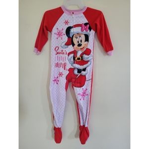 Disney Minnie Mouse Christmas Footie Pajama 5T